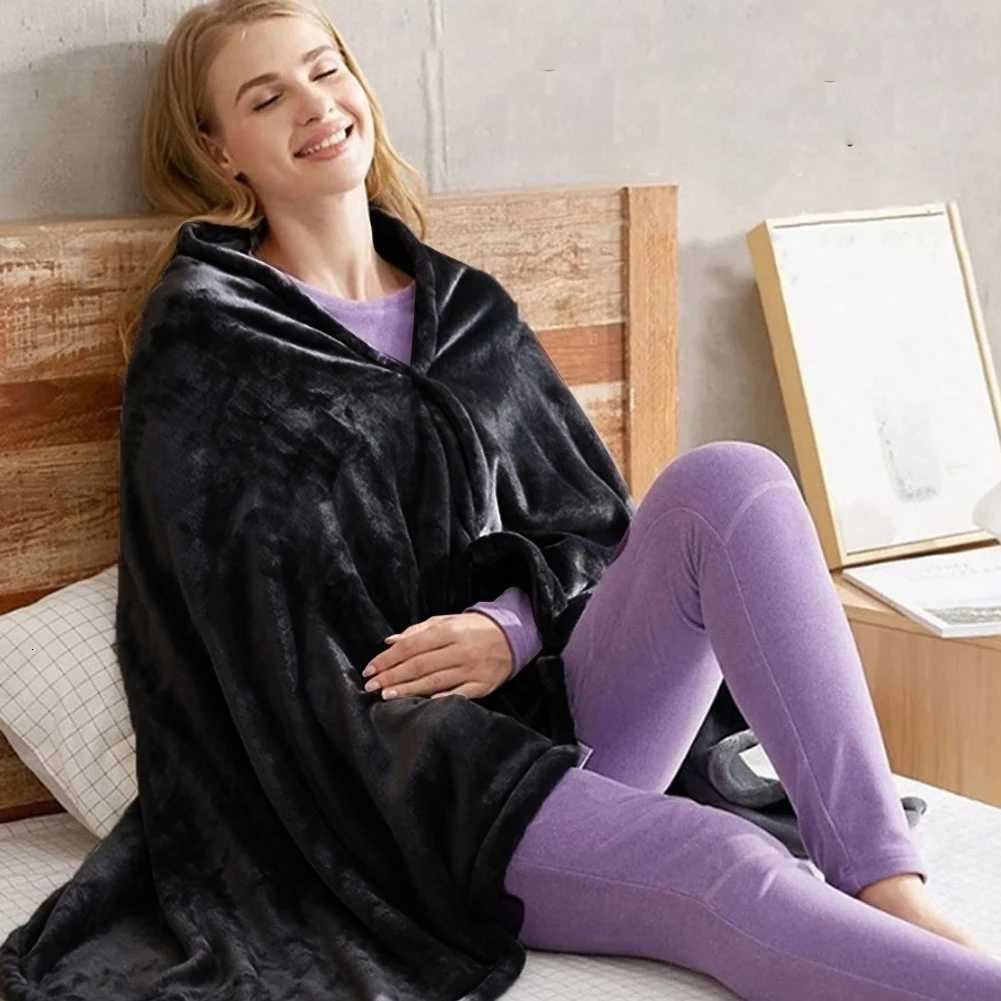 USB Electric Heating Blanket 3 Heating Level Wearable Heated Poncho Throw Blanket 9 Heated Areas Body Warmer Blanket or Office Y251014