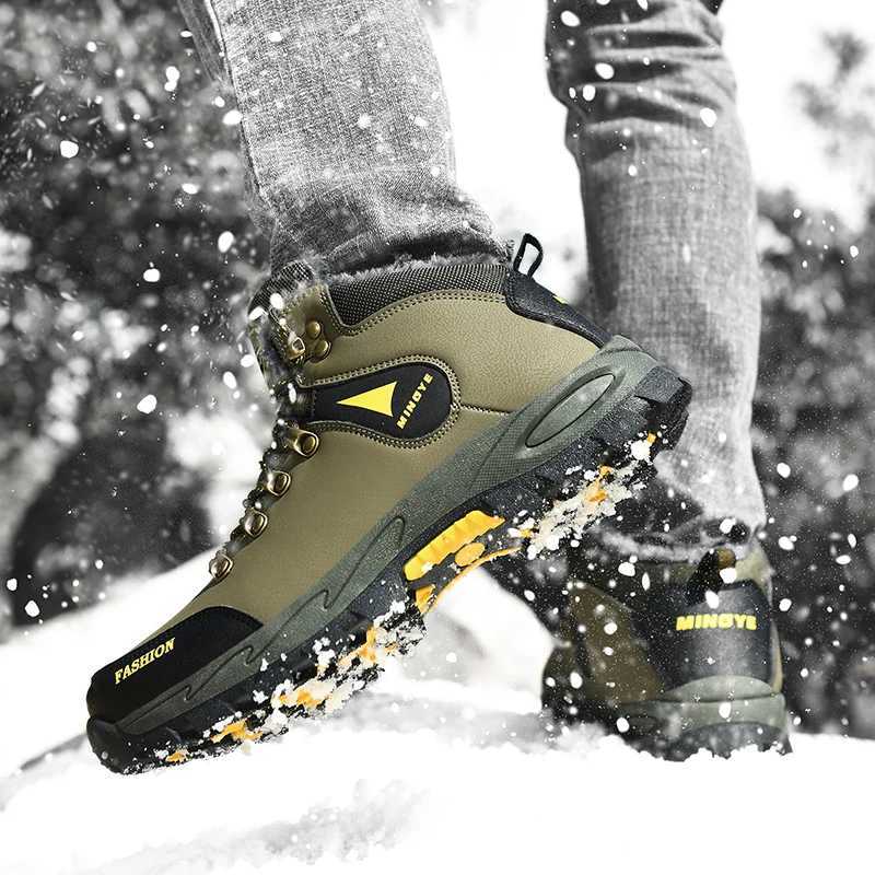 Outdoor Hiking Shoes Men Laceup Plush Thicksoled Men Shoes Antislip Wearresistant Breathable Casual Sports Shoes Men C251014
