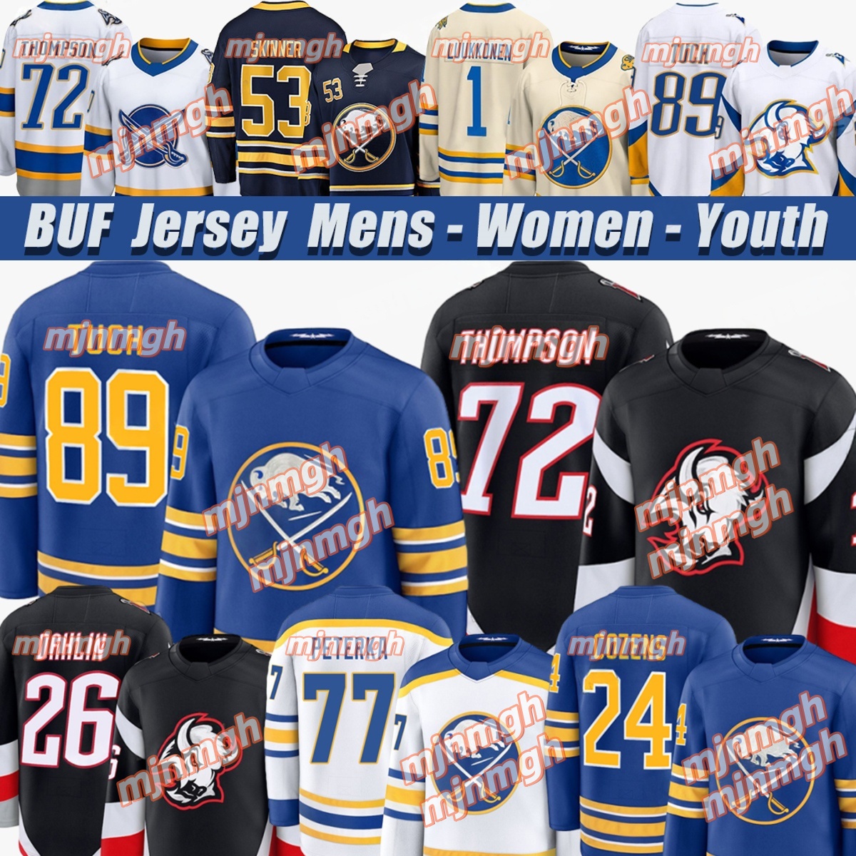 buffaloES sabres jersey 72 Tage Thompson hockey jersey Alex Tuch Rasmus Dahlin Jason Zucker JJ Peterka Power DylanS Cozens Bowen Byram Ukko-Pekka jerseys 2025-2026