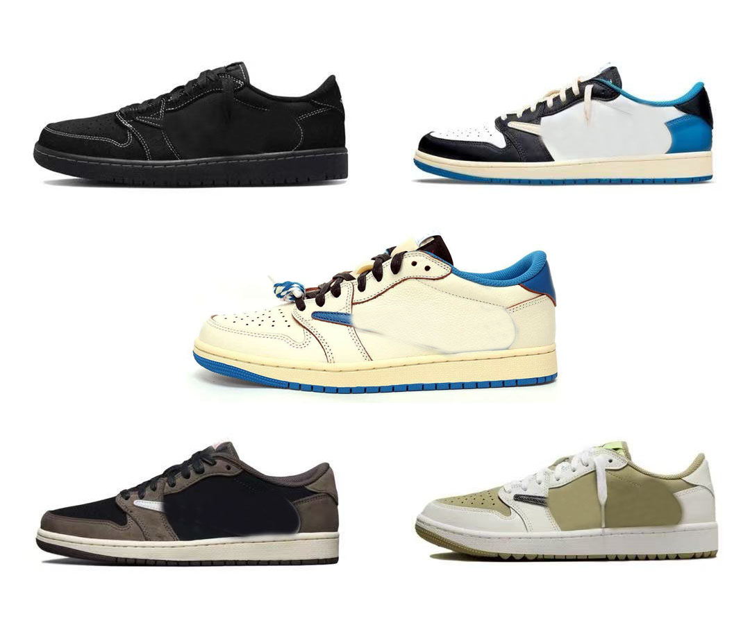 2025 Latest 1 Retro Low OG SP Fragment x Sail Military Blue Low Top Retro Basketball Shoes 36-47.5