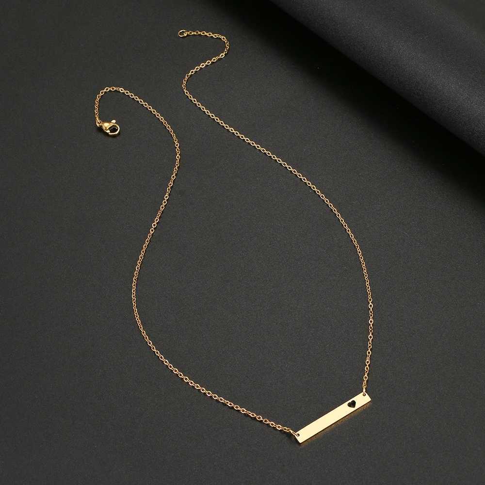 Stainl Steel Necklaces Fashion minimalism Horizontal Stick Pendant Chain Necklace For Wen Jewelry Party Friends GiftsW251014