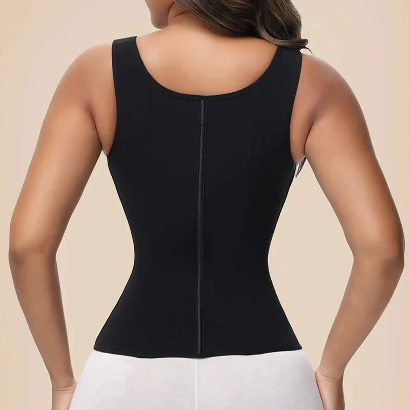 Shapewear Women Colombian Fajas Waist Trainer Tummy Control Vest Body Shaper 17 Steel Bones 3Row Hooks Zipper Adjustable Strap 251010