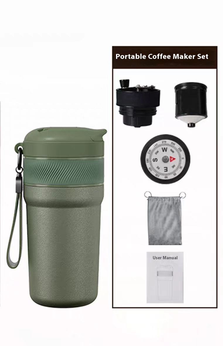 Crank Portable Hand Brew Cup Integrated Machine Dormitory Outdoor Coffee Grinder