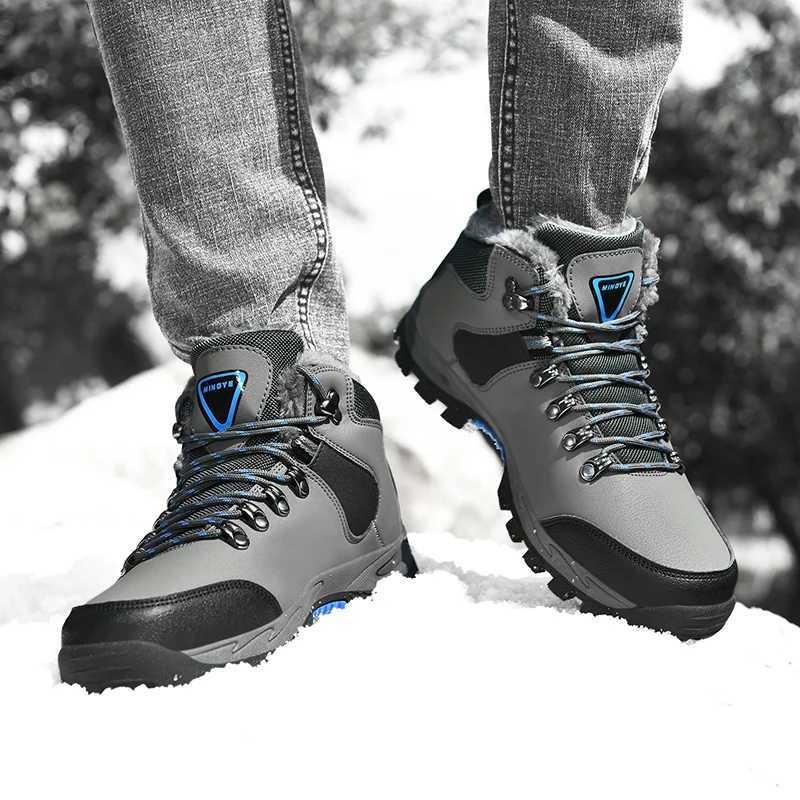 Outdoor Hiking Shoes Men Laceup Plush Thicksoled Men Shoes Antislip Wearresistant Breathable Casual Sports Shoes Men C251014