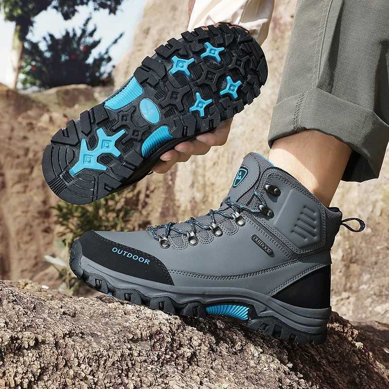 Mens Waterproof Hiking Boots Nonslip Comfortable Outdoor Trekking Camping Trail Sneakers Mid Top Ankle Boots Climbing Shoes C251014