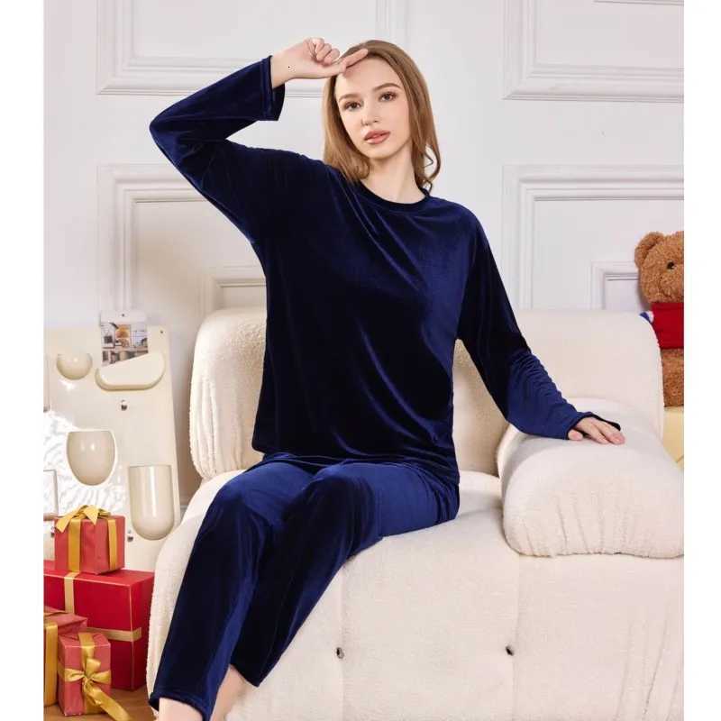Womens Home Wear Suit Autumn And Winter Gold Velvet Longsleeved Trousers Pajamas Womens Suit Can Be Worn OutsideT251014