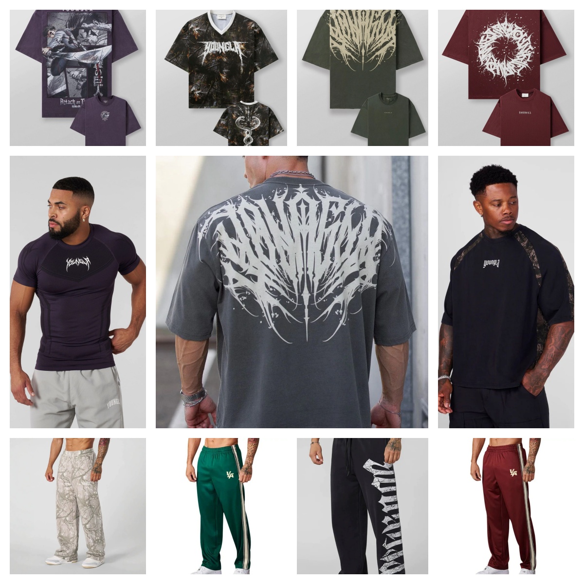 25ss Men's Pants Mens Jeans YOUNG LA American fashion brand high street sweatpants Jogger gym sports fitness casual straight leg slacks