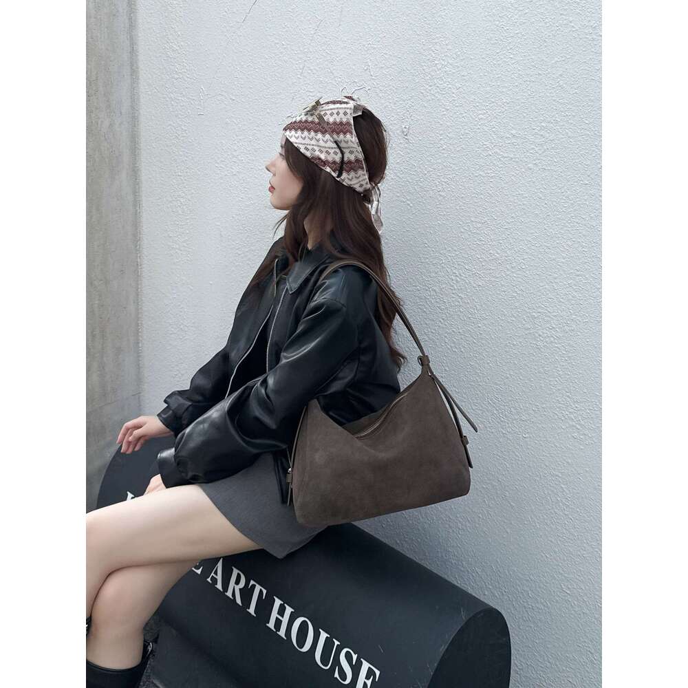 Luxury bag Autumn Winter New Underarm Simple High end Suede Dumpling Large Capacity Fashion Genuine Leather Bag for Women