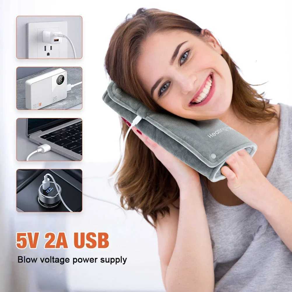30x48cm Electric Heating Blanket Multifunctional Hot Compress Pad Winter Warmup Graphene Mat USB Charging Thermal Blanket Y251014