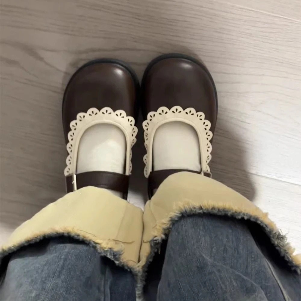 Woman Pumps Gothic Shoes for Women Kawaii Mary Jane Evening Black Cute Low Heel Elegant Japanese Style Lolita Round Toe L Korean 251010