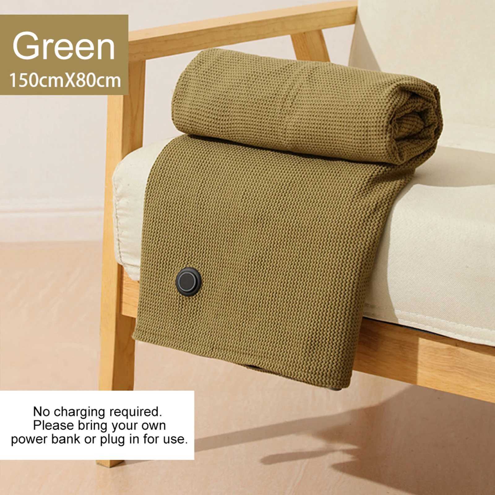 Corded Heated Blanket USB Powered Soft Zipper Shawl Wrap 3 Temperature Adjustment Warm Heating Scarf for Indoor Outdoor Y251014