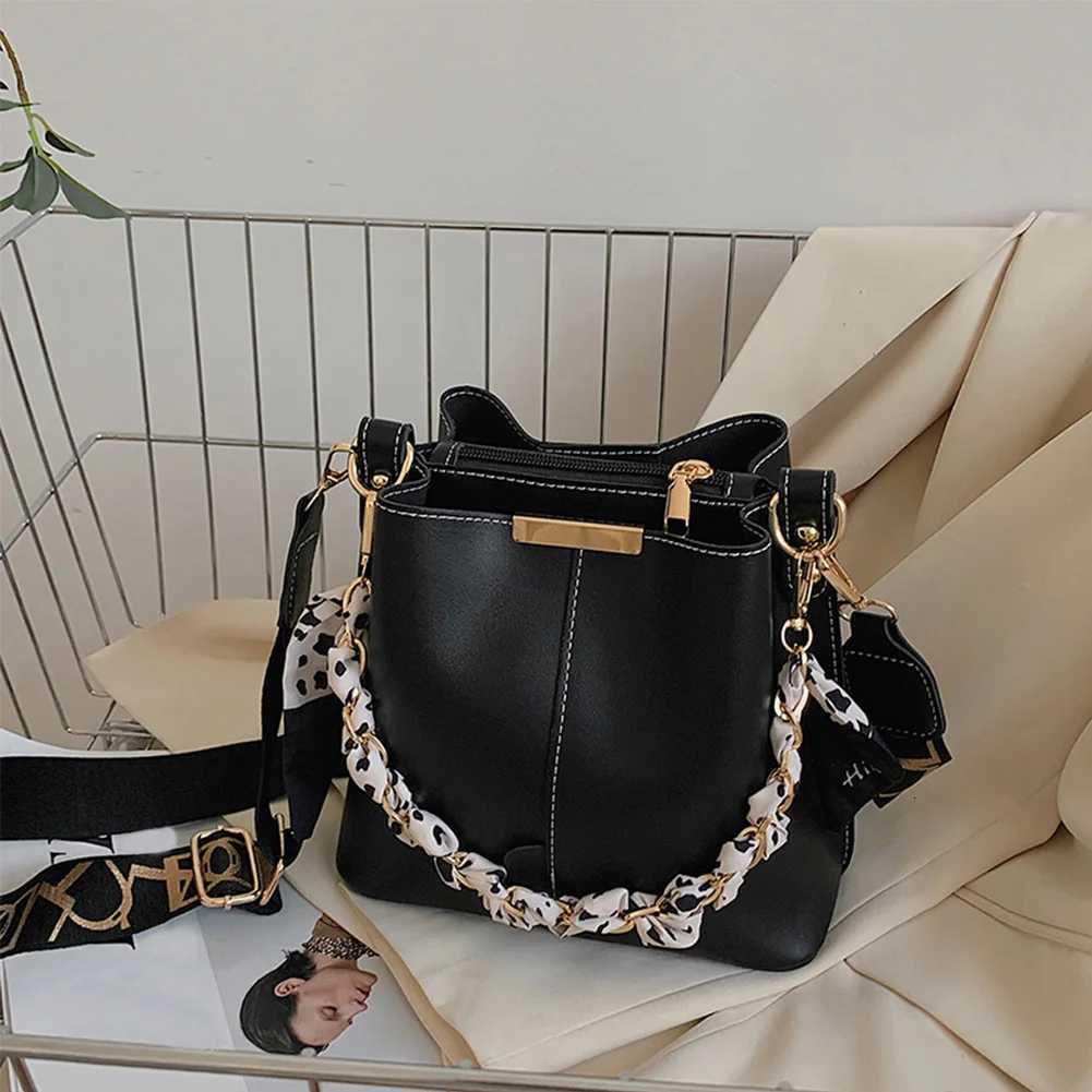 Wen PU Leather Fi Bucket Bag with Adjustable Strap Single Shoder Handbag Zipper Closure Bag for Work Vai D251014