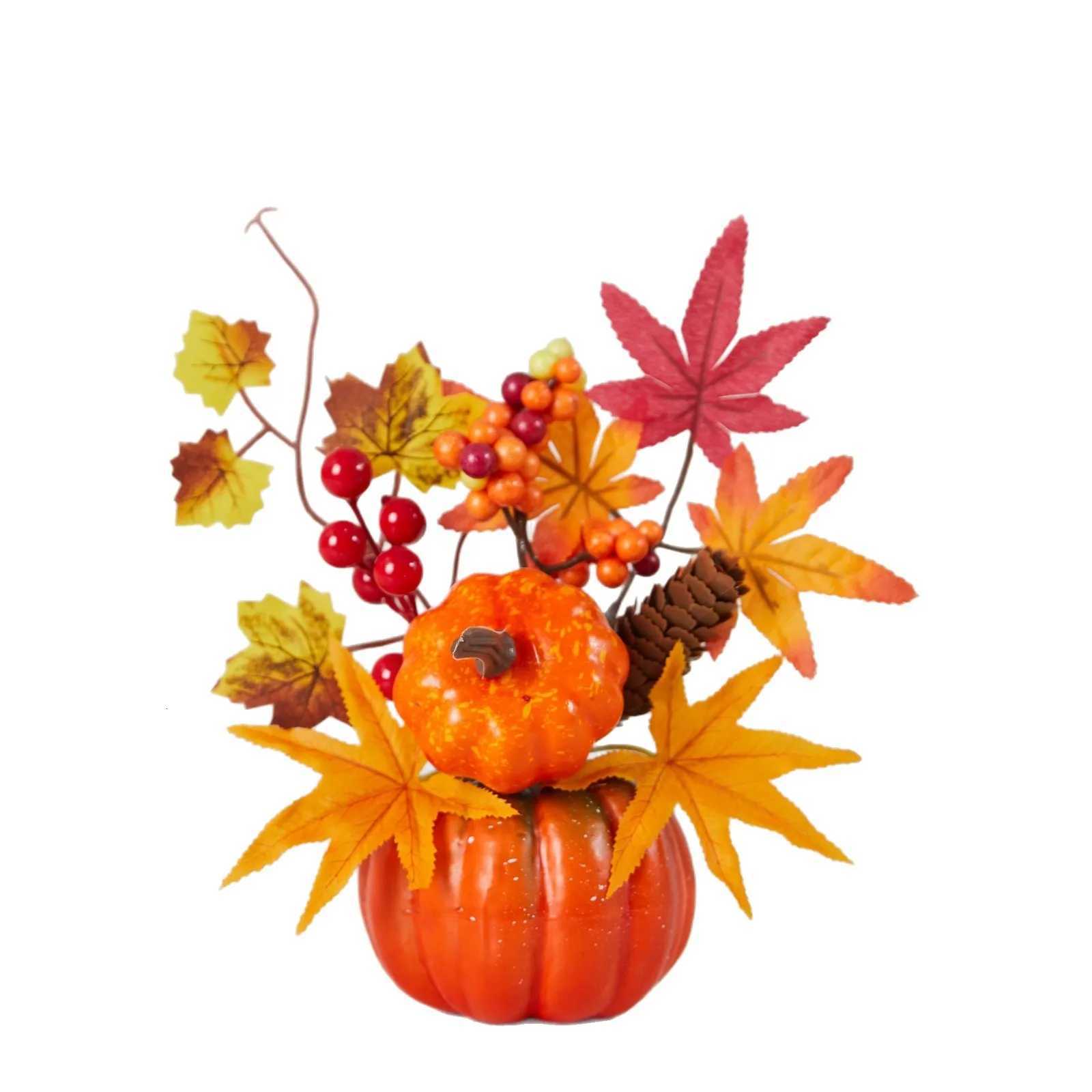 Autumn Theme Party Decor Sunflower Maple Leaf Ornaments Thanksgiving Day Bonsai Harvest Festival DIY Happy Halloween Day 2025 C251014
