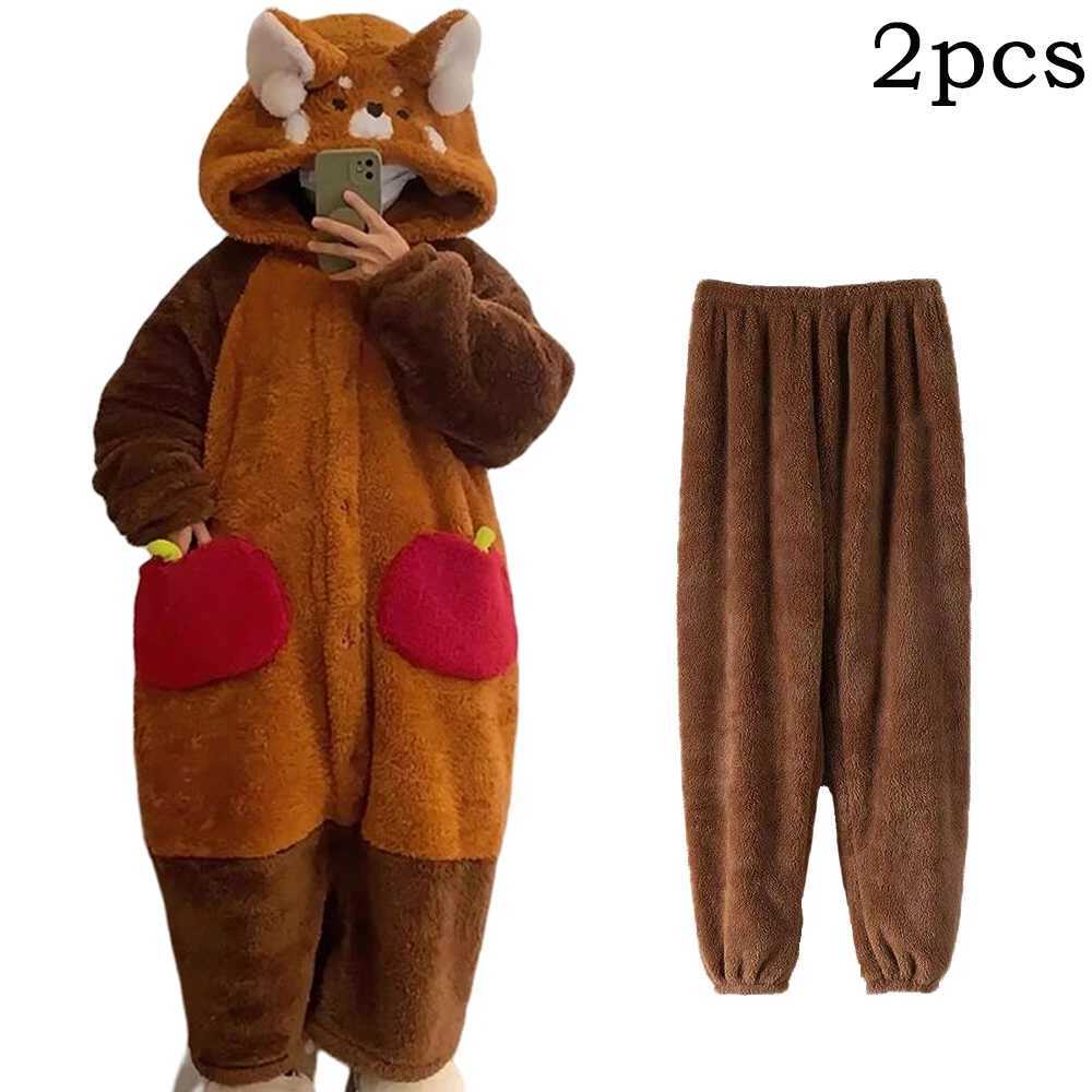 Winter Women Home Pajamas Cartoon Raccoon Kigurumi Unicorn Sleepwear Night Dress Animal Cosplay Nightgowns Thickened Warm Robes Y251013