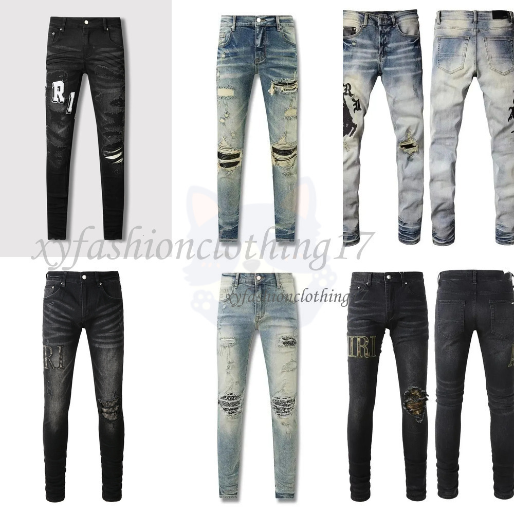 Amira Jeans Mens Designer Jean Black Pencil Pants Hole Cotton Print Hip Hop StreetwearPants Casual Streetwear Casual Joggers Pant Jeans Skinny Amirijeand 16 c68