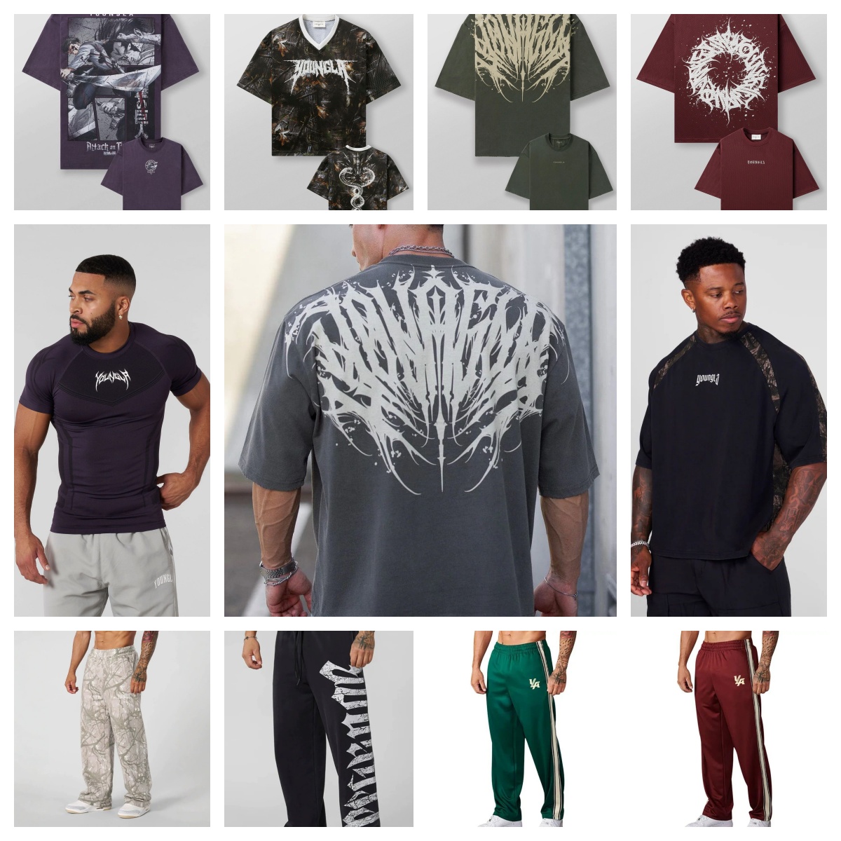 25ss Men's Pants Mens Jeans YOUNG LA American fashion brand high street sweatpants Jogger gym sports fitness casual straight leg slacks