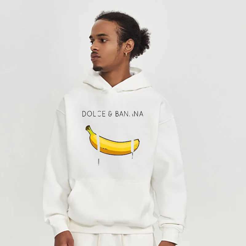 2025 Autumn Man Hoodies Dolce Banana Print Pullover Pocket Pullover Sweater Fashion Casual Sweatshirt Loose y2k Clothing J251014