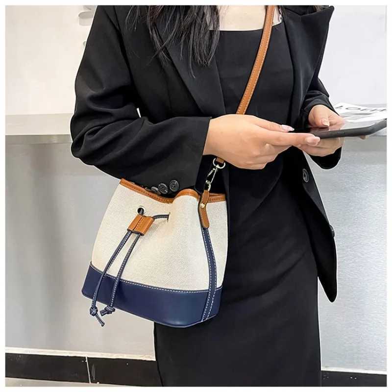 Canvas Bucket Bag Luxury Designer Handbags Wen PU Shoder Bag Fi Crossbody Daily Cmuting Tote Bag D251014