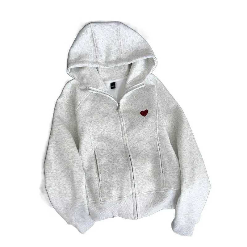 Long Sleeve Zipper Hoodie Womens Autumn Early Season TShirt Cardigan Style Loose Fit Short Length Cartoon Anime Design J251014