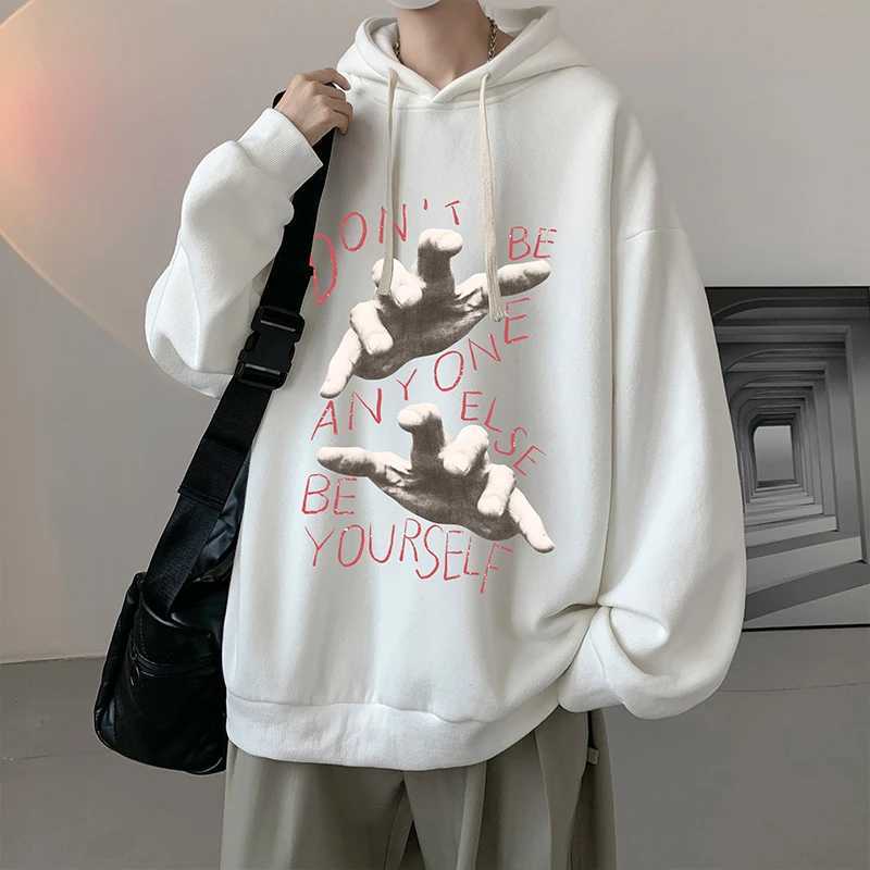 Funny Mens Oversized Hoodie Black 8XL Hoodies with Hat Oversize for Men Palm Print Man Casual Wear Hoody Male Sweatshirt J251014