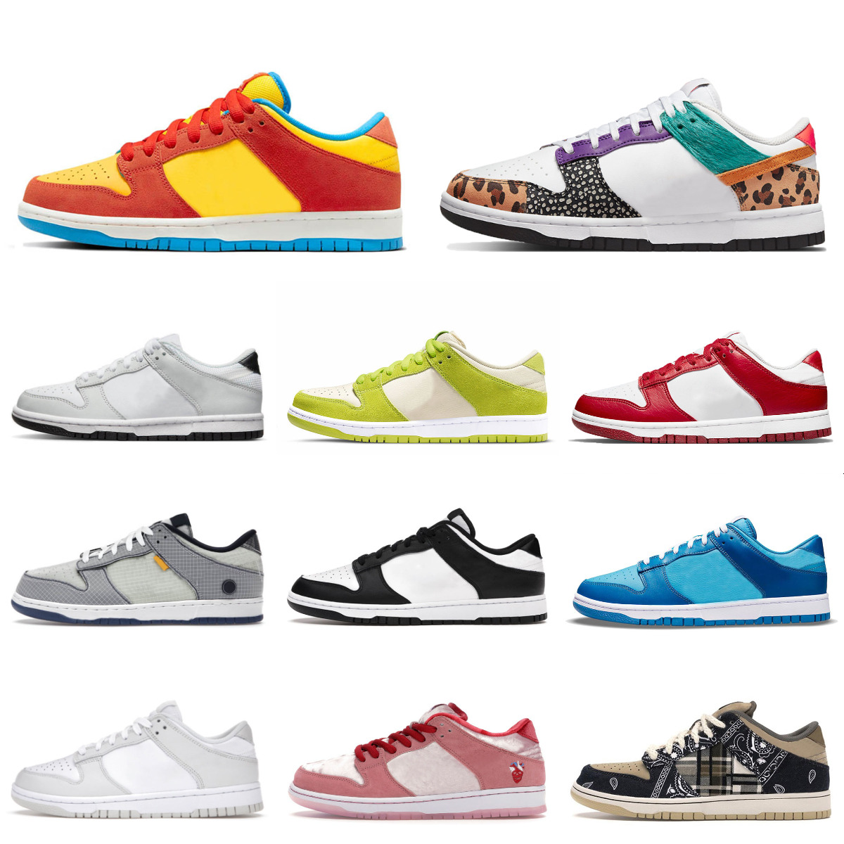 Trainers Low Bart Simpson Pandas Sports Shoes Designer Mens Women Safari Mix White Black Los Angeles StrangeLove Outdoor Jarritos Mummy Phillies Tennis Sneakers G5