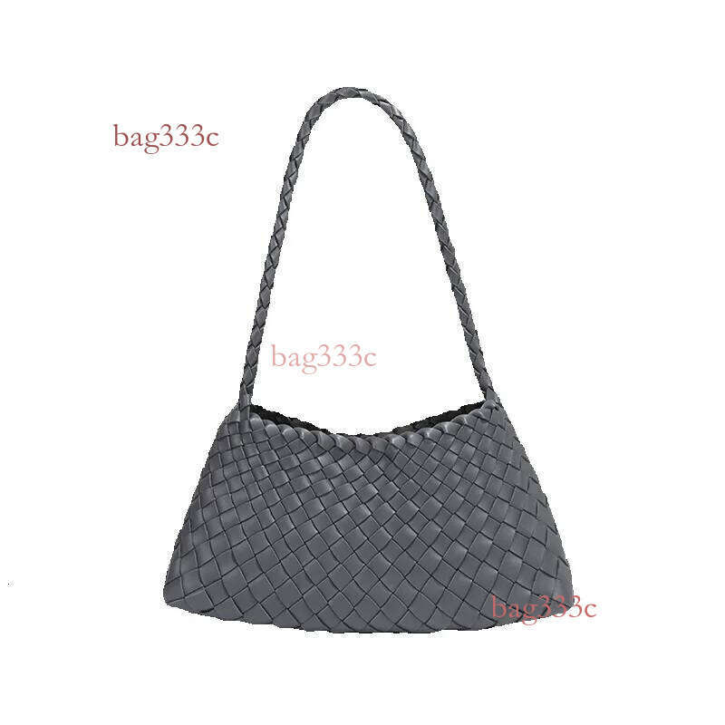 Hand-Woven Handheld Vegetable Basket Bag Fashion Single-Shoulder Handbag For Women Cowhide Woven Bag