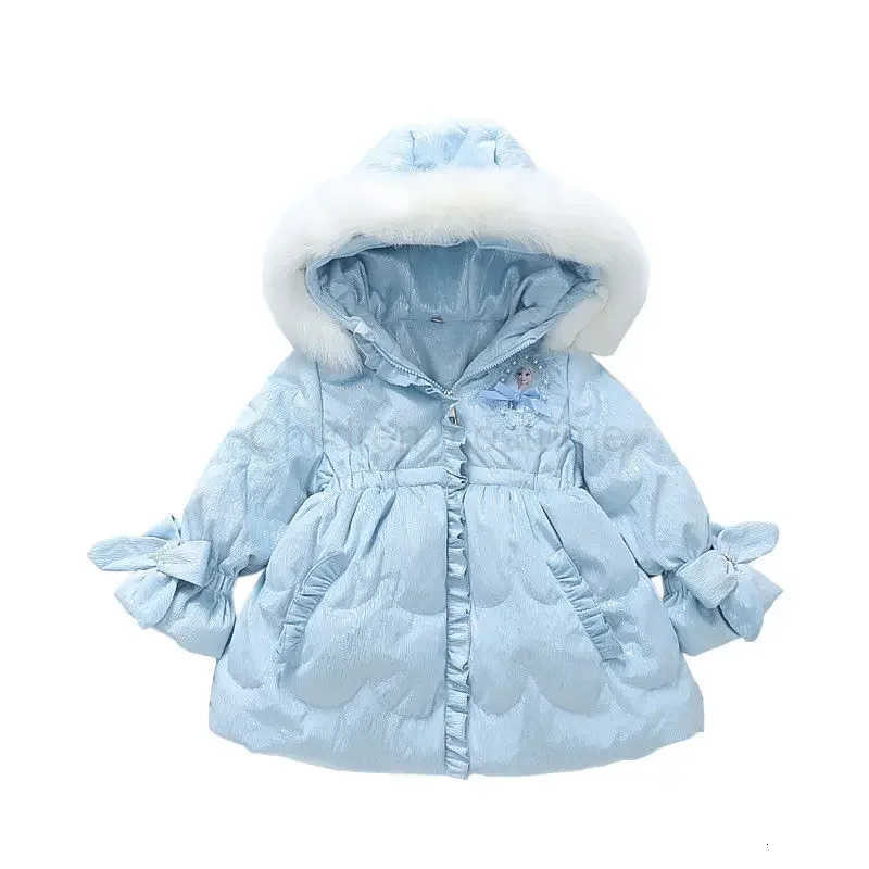 Disney New Hasbro Elsa Creative Cute Anime Movie Character Girls Thickened Down Jacket Gift Personalized Cartoon Childrens Warm Jacket H251014