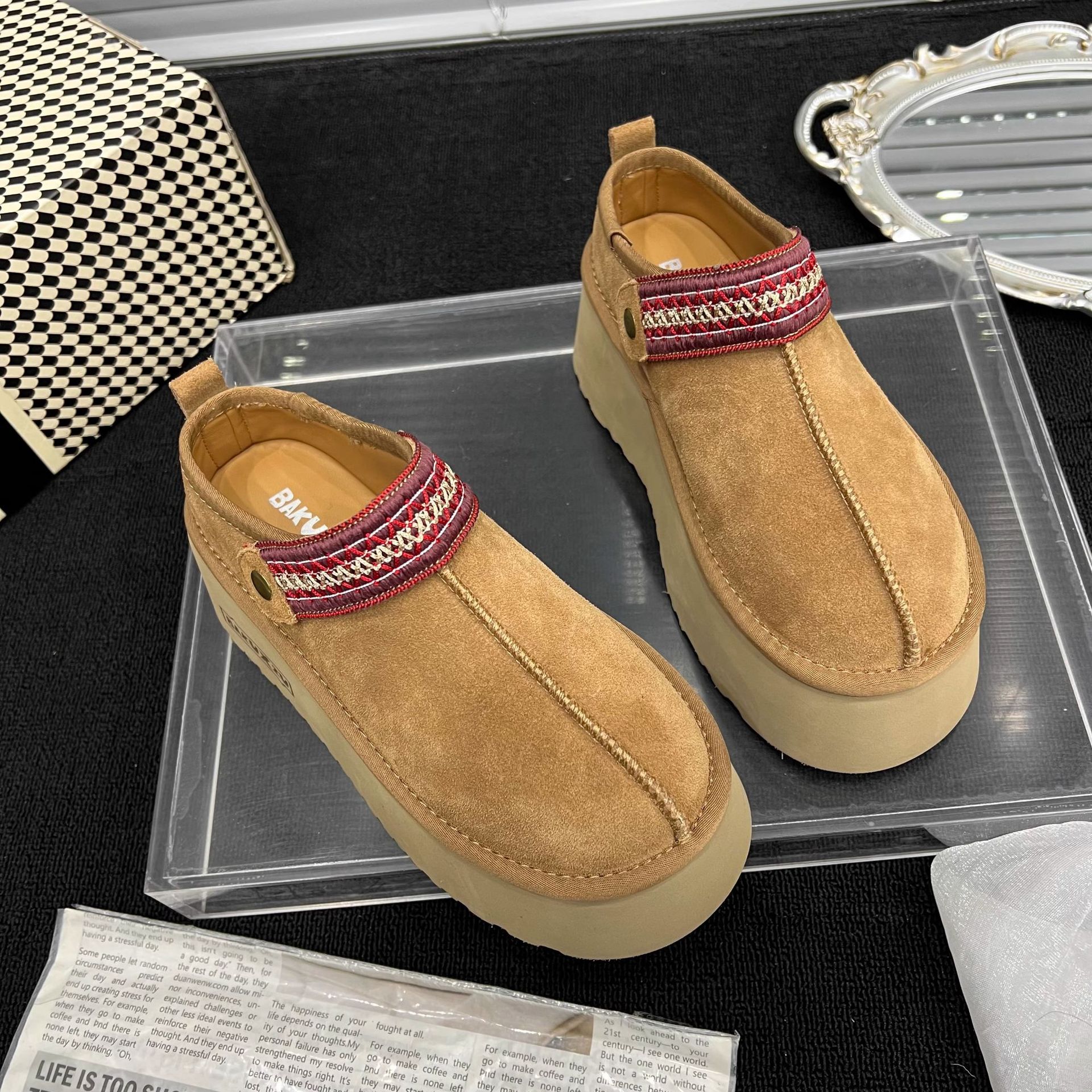 High Quality Suede Platform Women Fashion Boots 2025 Autumn New Design Versatile Height Increasing Casual Shoes Size 35 40 Grey Khaki Chestnut Free Sh