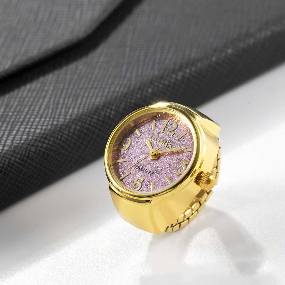Women New Simple Digital Glitter Ins Student Ring for Men Fashionable Gold Finger Watch