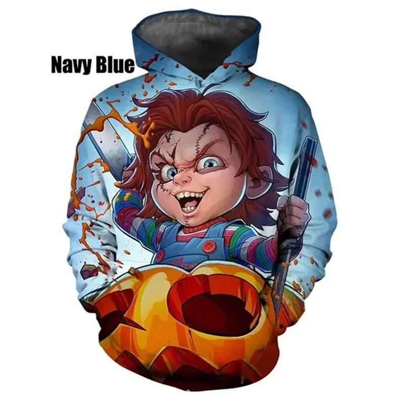 Chucky Doll Horror Childs Play Hoodie Men Clothing 3D Printed New in Hoodies Women Harajuku Fashion y2k Pullovers Hooded HoodyJ251115