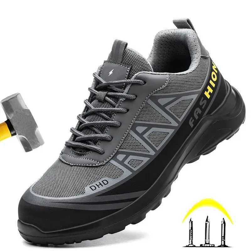 Safety Shoes Man For Work Safety Boots Indestructible Construction Shoes Steel Toe Protective Mens Work Shoes AntiStab Boots C251014