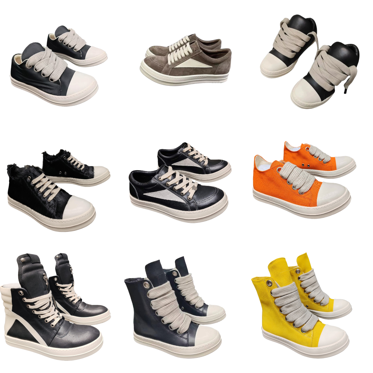 Designer Ro FW25 Owenes Casual Shoes Men Women Black White Brown Leather Shoes CONCORDIANS RUNWAY VINTAGE JUMBOLACE Canvas RO Boots Luxury High Low Brand Sneakers