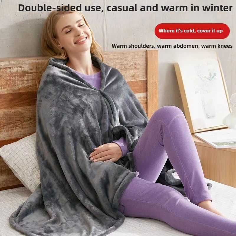 Wearable Electric Heating Blanket Shawl 3 Heat Levels USB Powered Coral Velvet 8 Zone Fast Warming Throw for Home Office Y251014