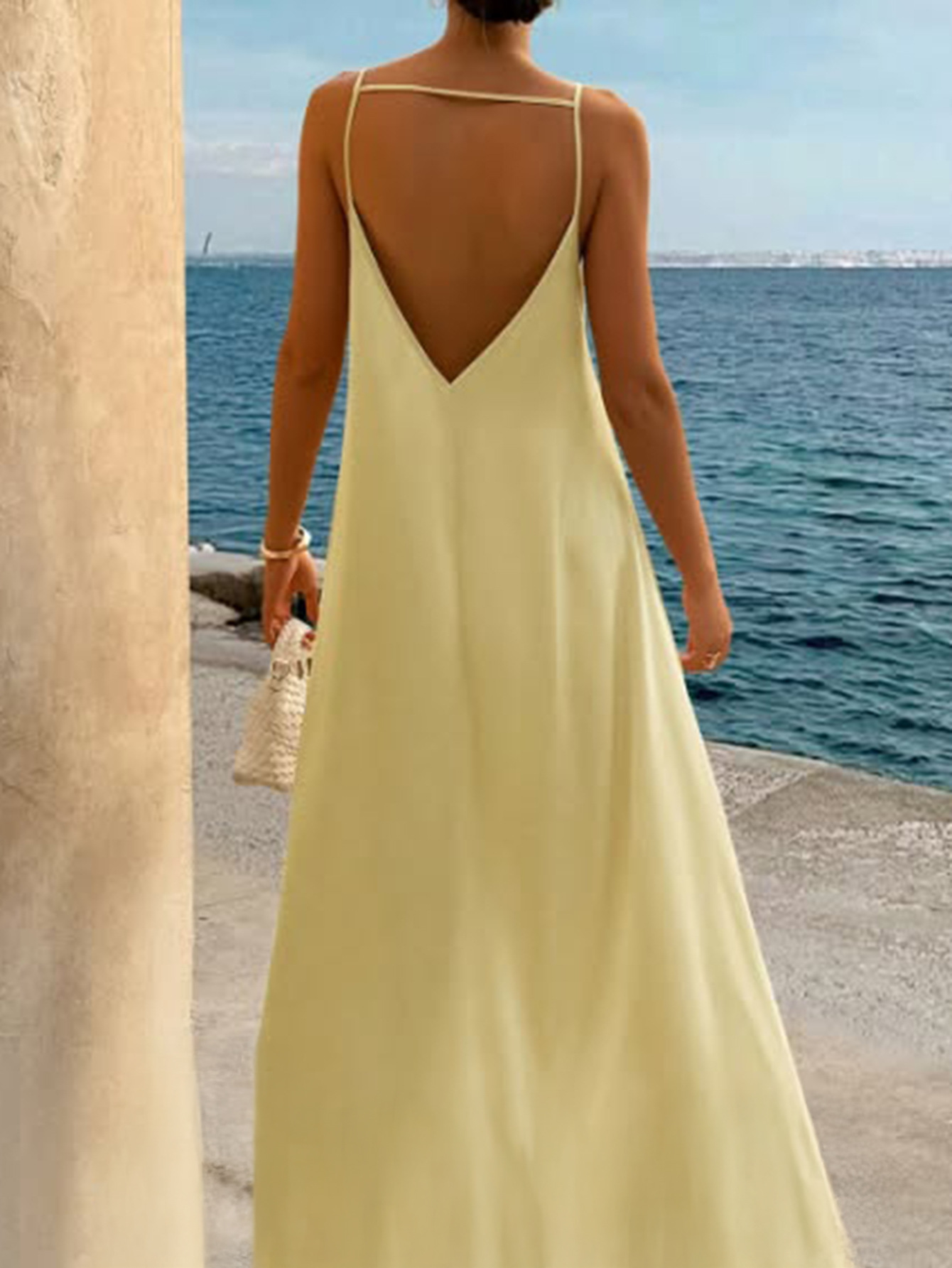 M10142Elegant and high-end suspender long dress women's clothing 2025 autumn and winter