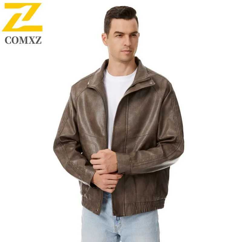 Unisex Embroidered PU Leather Jacket Stand Collar Loose Fit Biker Pilot Coat Streetwear American Style Motorcycle Outerwear 2025 J251014