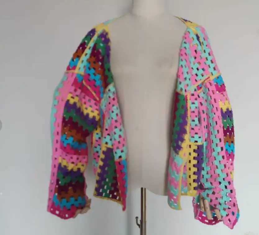 Colorful Sweater Coat Womens Autumn Fashion Unique Top Style Slim and Versatile Knitted Cardigan W251014