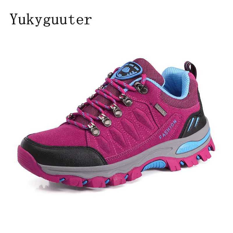 Women Hiking Shoes Outdoor trekking Sports Climbing Camping Boots Nonslip Waterproof Walking Jogging Trainers Sneakers Lace Up C251014