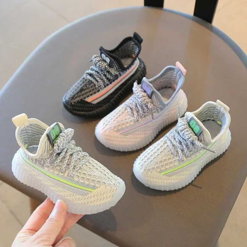 Size 21-32 Kids Summer Boys Sneakers Breathable Knit Non-slip Lightweight Girls Casual Childrens Shoes XJ250701 XJ260303