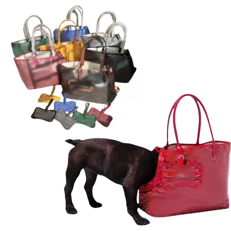 Designer Dog Carrier Purse, Portable Travel Dog bag, Sided Tote Carrier for Small Animals, Leather Travel Bag Ideal for Shopping, Outdoor Hiking, Walk
