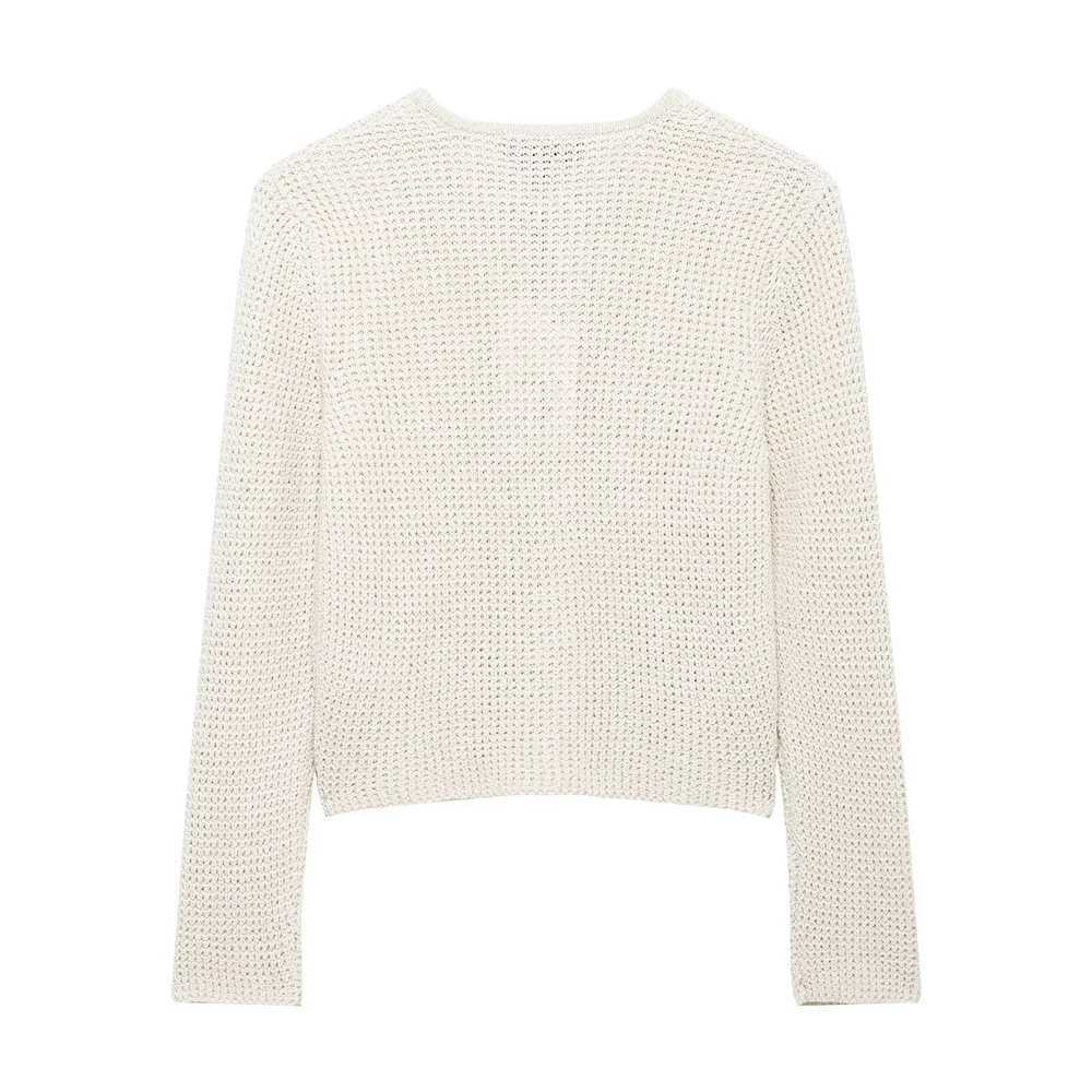 Womens Ele Knit Cardigan Long Sves Gold Button Design Front Poets for a c and Stylish Look W251014