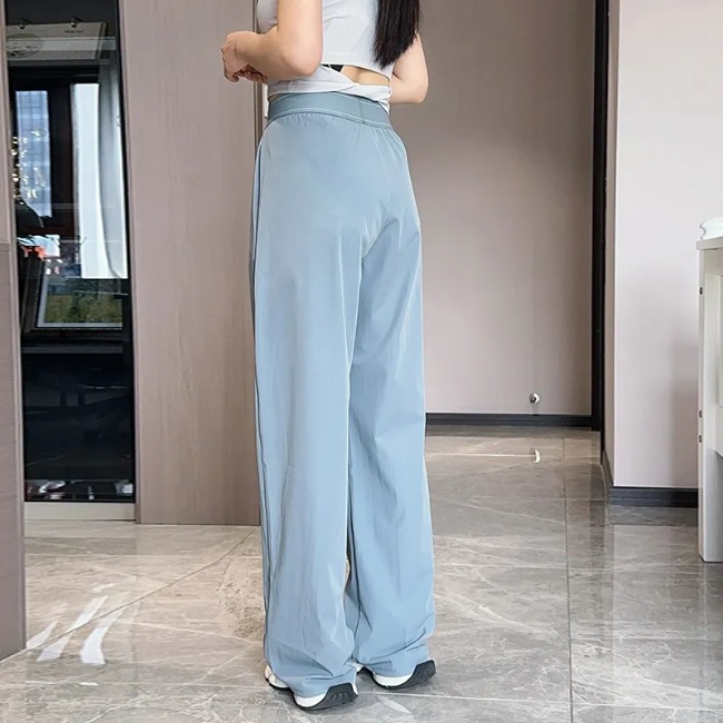 Designer Yoga Pants for Women, High-Waist Full-Length, Wrinkle-Resistant Sports Pants, Loose Straight-Leg Studio Dance Pants, Suit Pants, Urban Casual