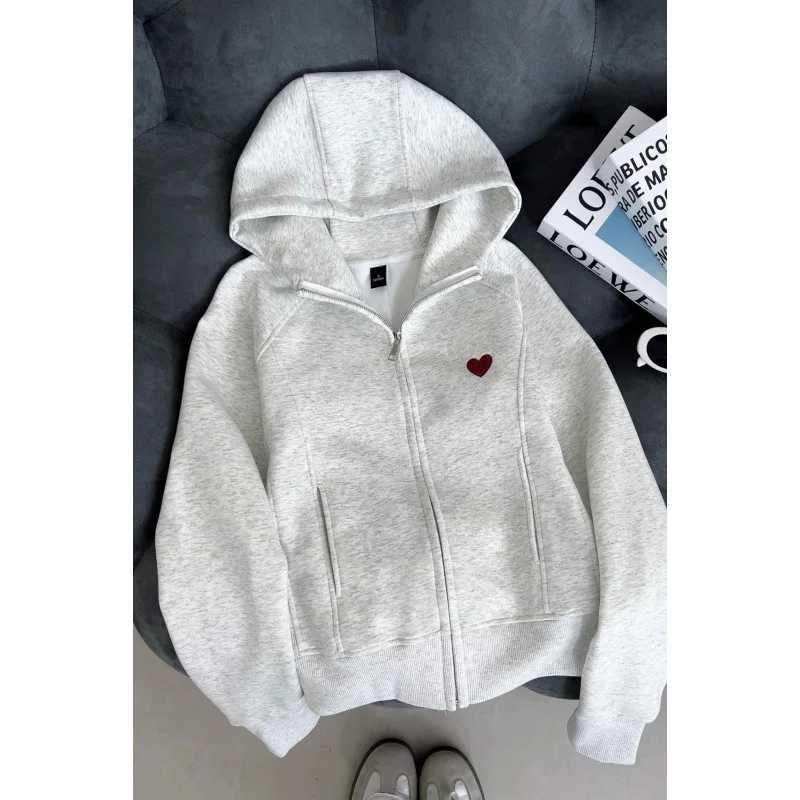 Long Sleeve Zipper Hoodie Womens Autumn Early Season TShirt Cardigan Style Loose Fit Short Length Cartoon Anime Design J251014