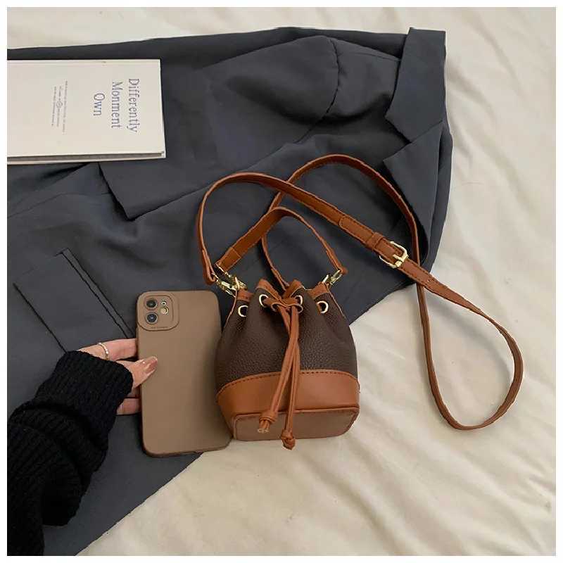 Designer Mini Bucket Handbag Wens Cstor Color Drstring Shoder Bag Fem Luxury Leopard Leather Crossbody Tote Pouch D251014