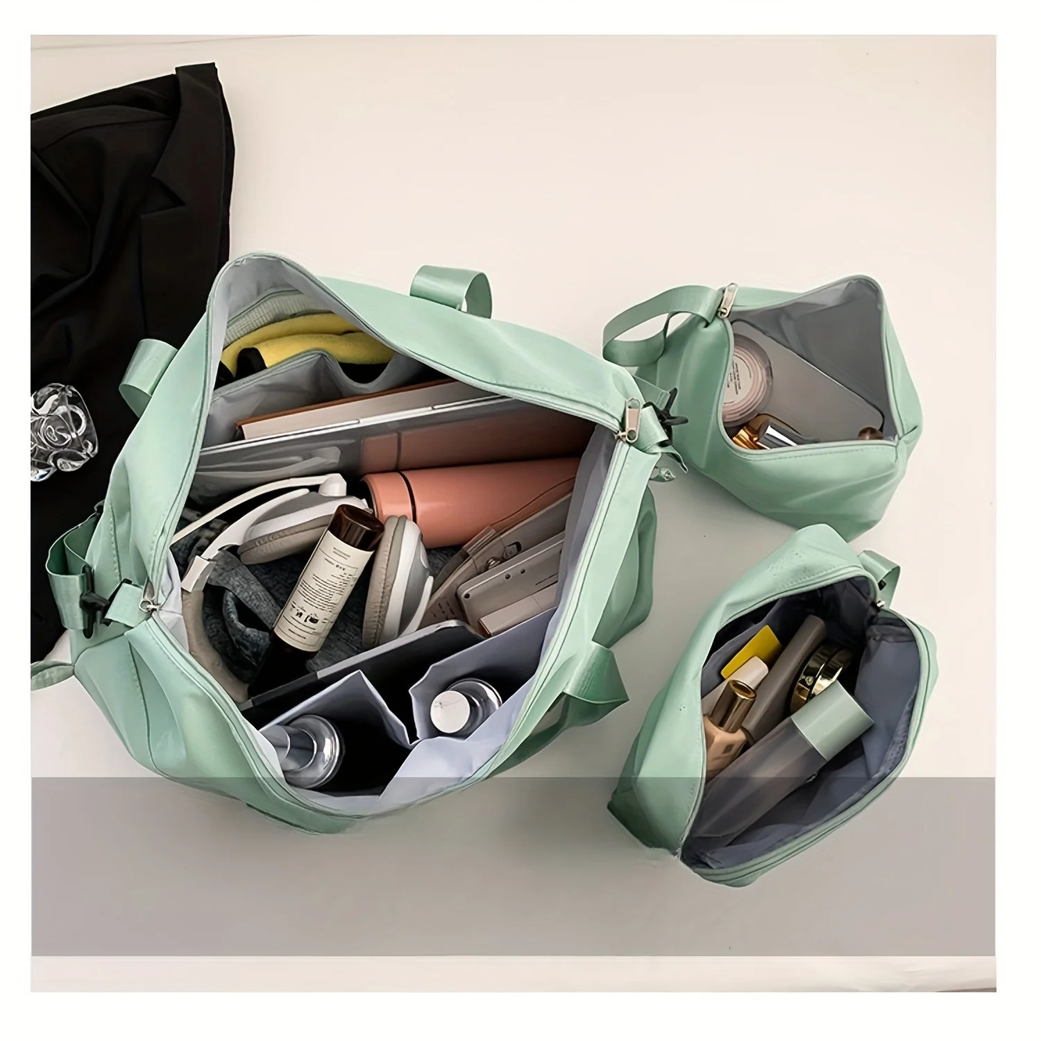 3PCS nylon travel bag set largecapacity fashionable luggage bag sports and fitness bag crossbody bag suitable for daily use 251009
