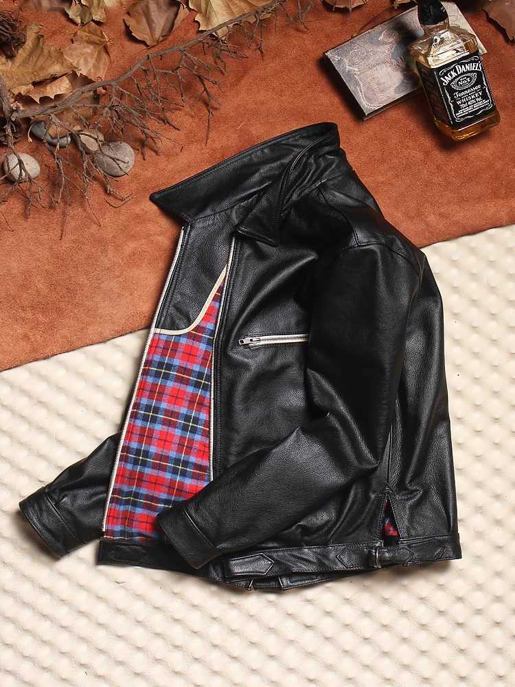 Harann De Fei Genuine Cowhide Leather Jaet Thi Outerwear Mens Pilot Sle Zipper Closure ort Fit Youthful Autumn Coat J251014