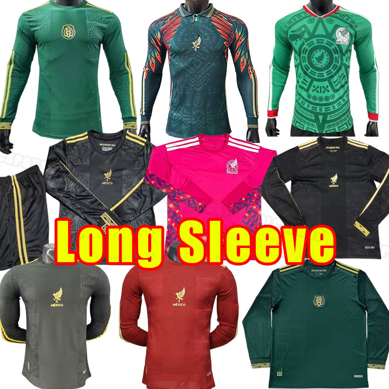 Long sleeve 2025 Mexico soccer jerseyS 25 26 CHICHARITO LOZANO DOS SANTOS football shirt Men Fans Version goalkeeper home away special