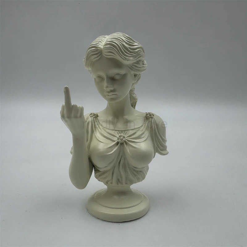 Vienna Goddess Middle Finger Funny Resin Statue Home Interior Garden Office Table Personalized Decorations Crafts Special Gifts M251014