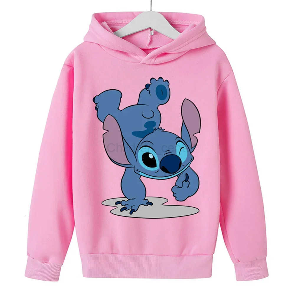 Disney Kawaii Lilo Stitch Hoodie Kids Clothes Girls Clothing Fashion Baby Boys Clothes Autumn Warm Stitch Sweatshirt Children Tops H251014