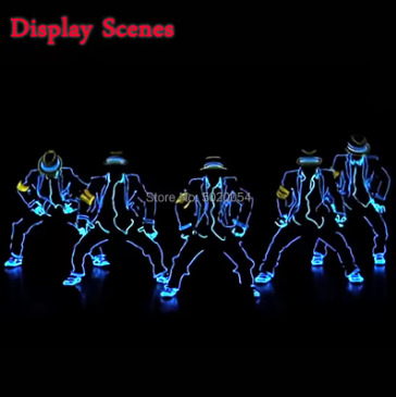 12 Design Flexible EL Wire Glowing Costume Dance DJ Neon Led Luminous Clothing Light Up Costume For Stage Show
