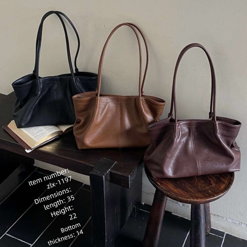 Luxury bag Fashion Vegetable Tanned Tote Large Capacity Genuine Leather Texture Shoulder Simple High End Commuter Bag for Women